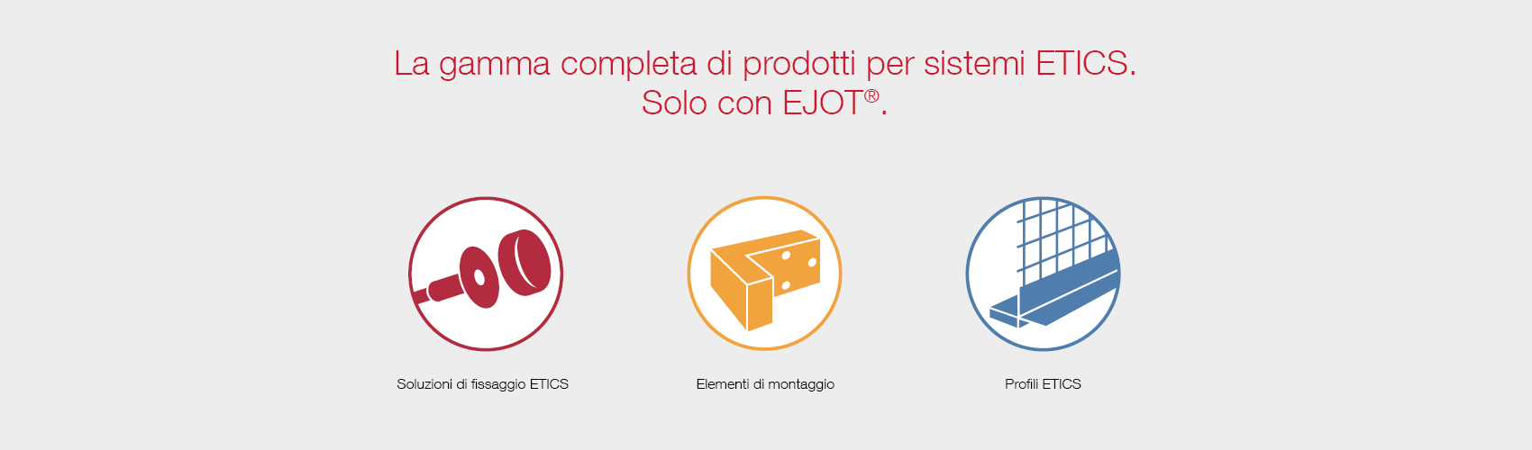 La gamma completa di prodotti per sistemi ETICS. Solo con EJOT®.